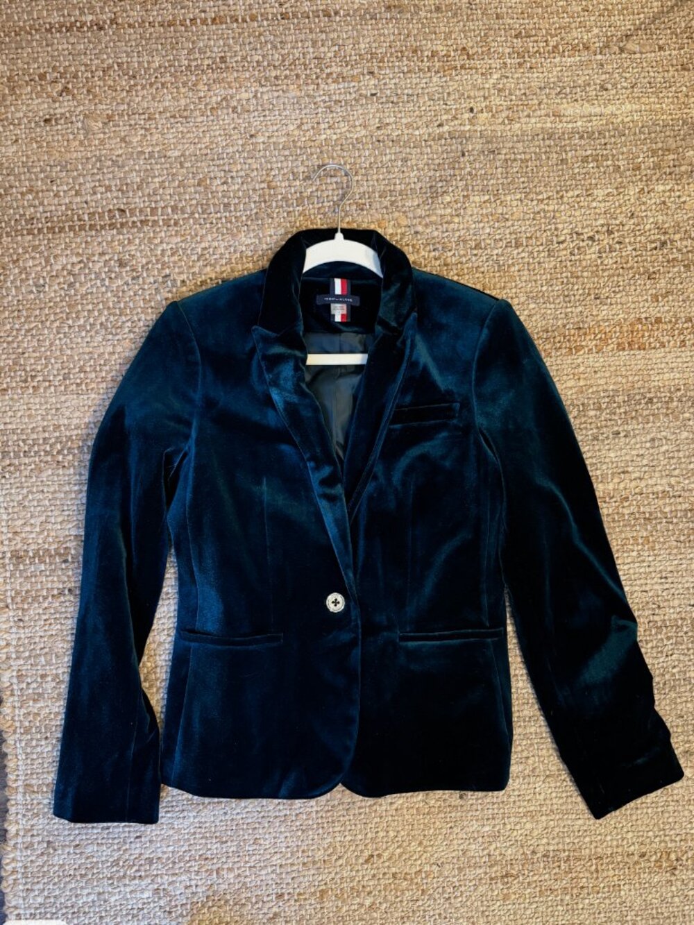 Tommy Hilfiger Vintage Dark Teal Velvet Blazer